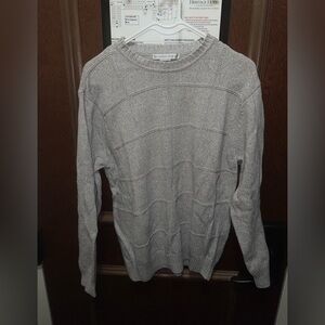 Geoffrey Beene Men's Gray Textured Crewneck Sweater Size XL